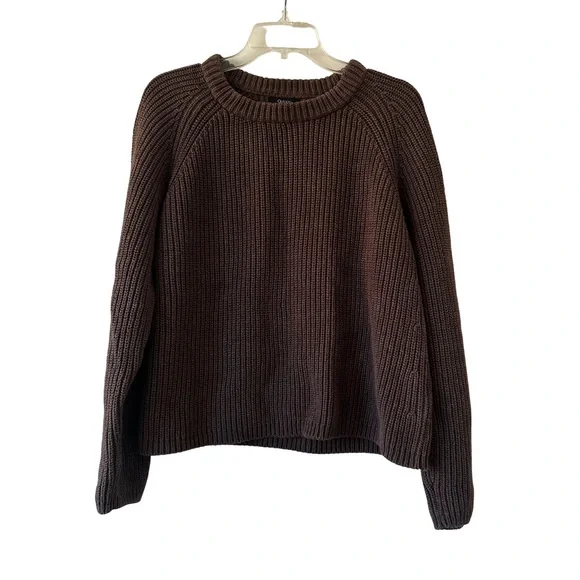 Women's Brown Ribbed Sweater - Picture 2 of 6